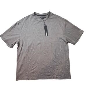 NovaMen Shirt Mens XL Black Rayne Relaxed Pocket Short Sleeve Striped Cotton